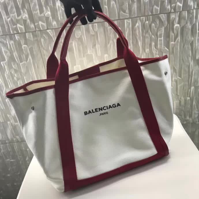 BALENCIAG巴黎世家 專櫃最新系列 Balenciaga Le Dix Money 大紅帆布 配牛皮 購物袋   BL1167